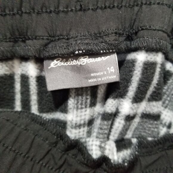 Eddie Bauer Polar Fleece Lined Pants Womens 14 XL Flexion Black Zippered Pockets - Picture 8 of 16